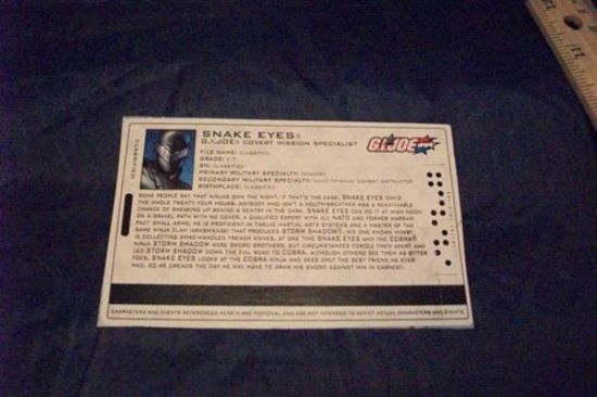 Picture of 2005 snakeeyes filecard