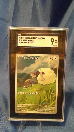 Picture of 2025 pokemon journey together #170 hops wooloo illustrations rare sgc 9
