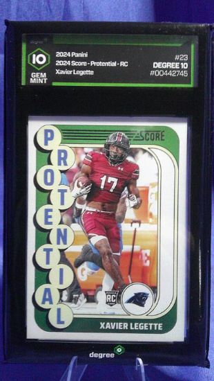 Picture of 2024 panini score protential xavier legette rc #23 degree 10