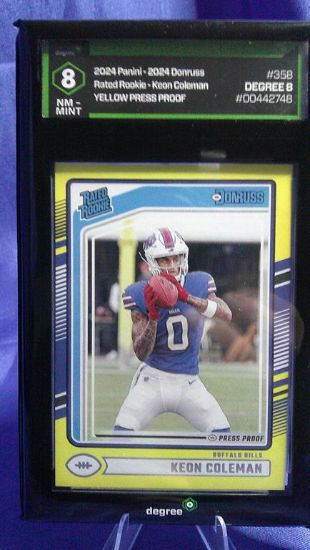 Picture of 2024 panini donruss yellow press draft keon coleman #358 degree 8