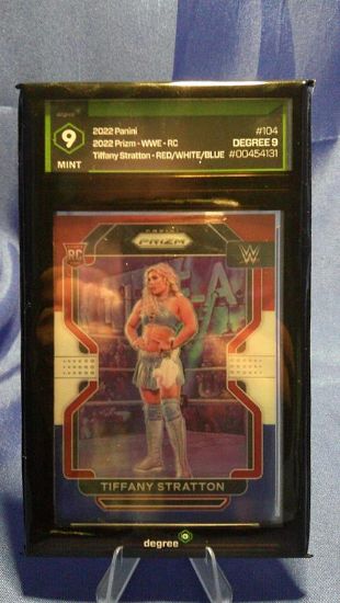 Picture of 2022 panani prizm wwe rookie tiffany stratton #104 degree 9
