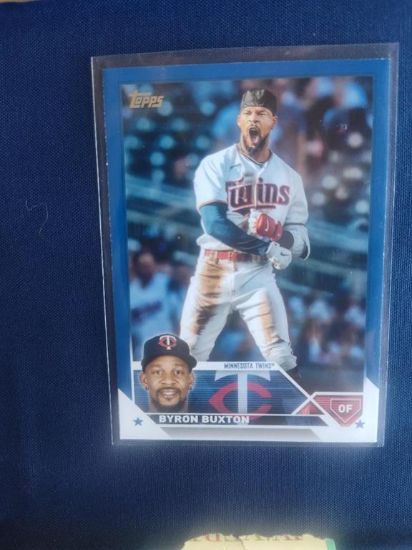 Picture of 2023 topps byron buxtor blue border baseball card